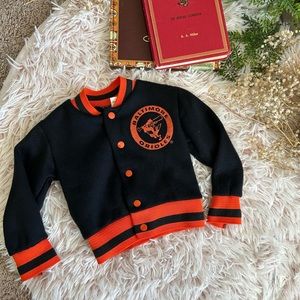 Baltimore Orioles Vintage 60s 70s 80s Black Orange Varsity Baby Jacket Sz 12 Mo